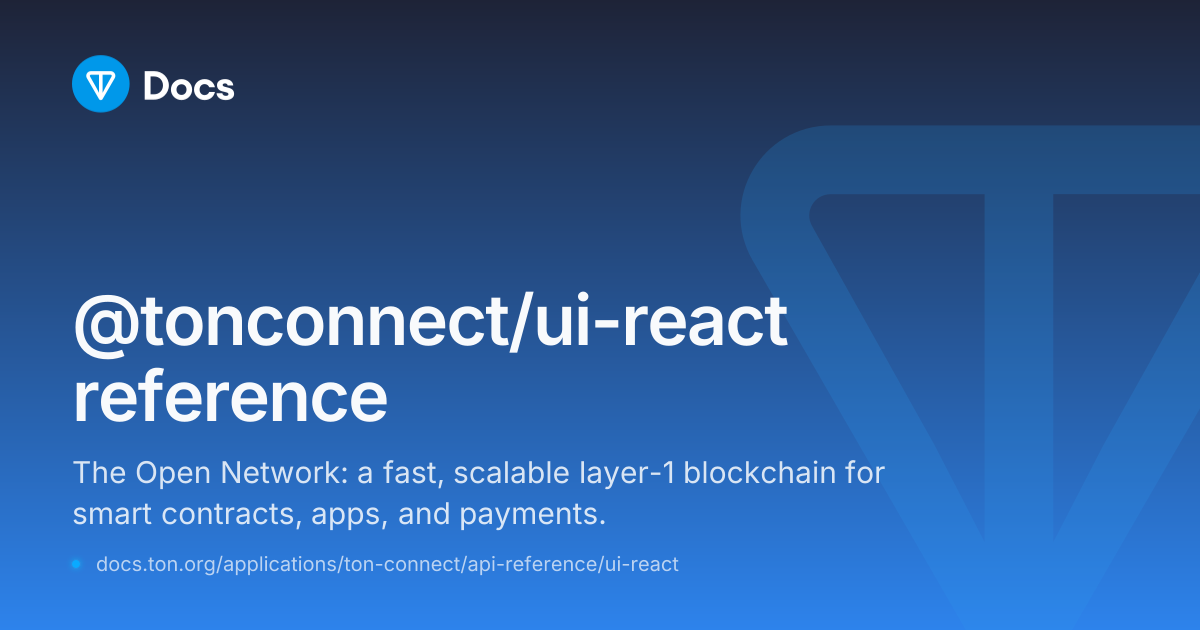 @tonconnect/ui-react reference