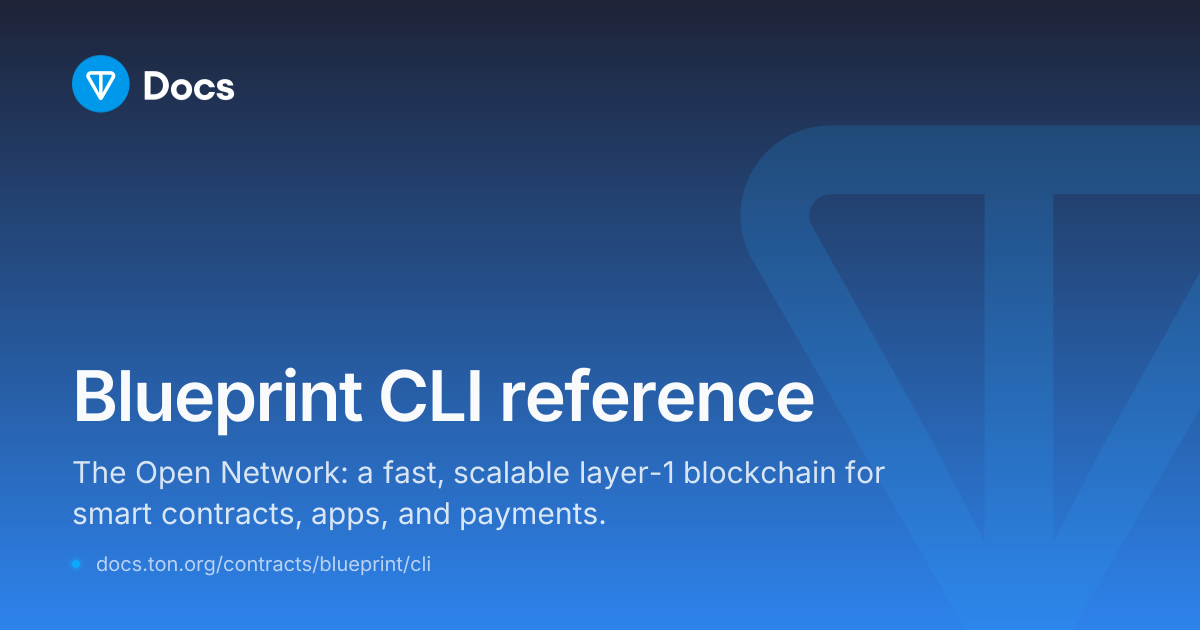 Blueprint CLI reference