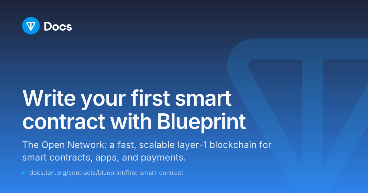 Write your first smart contract with Blueprint