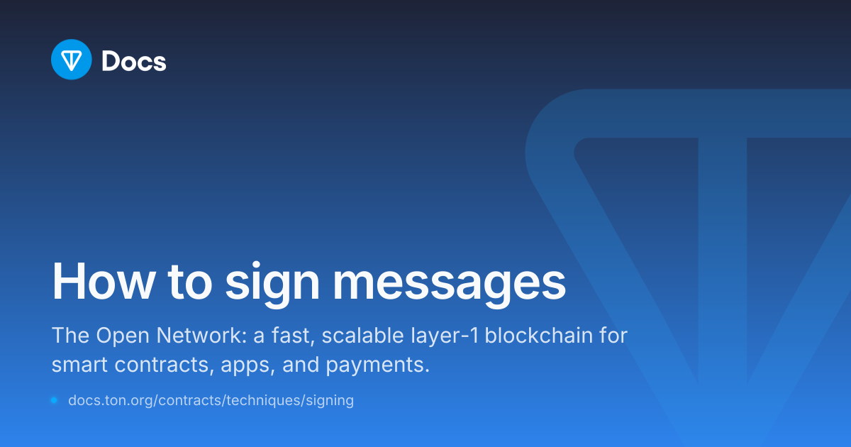 How to sign messages